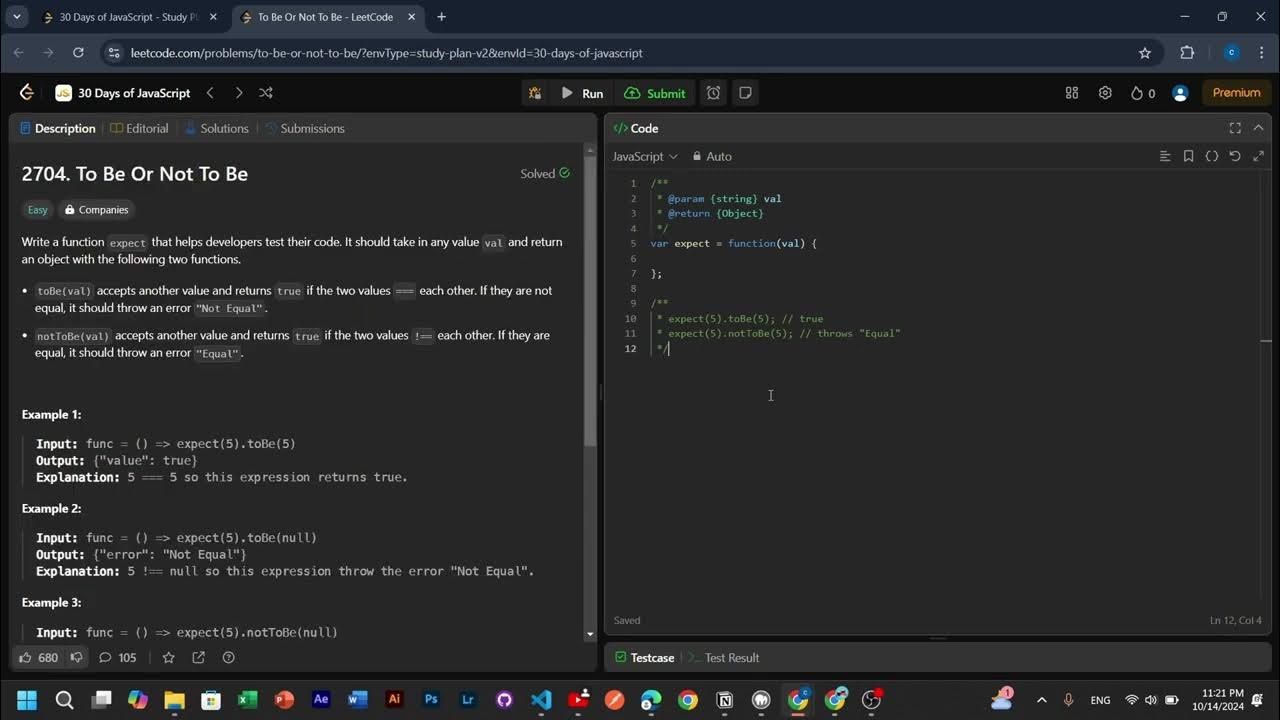 JavaScript Leetcode day 4: To Be Or Not To Be - YouTube