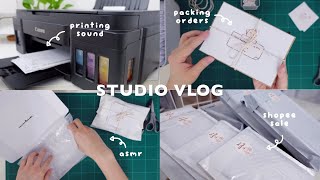 [studio vlog] 1-hour asmr packing orders | real time | no music or talking | small business owner