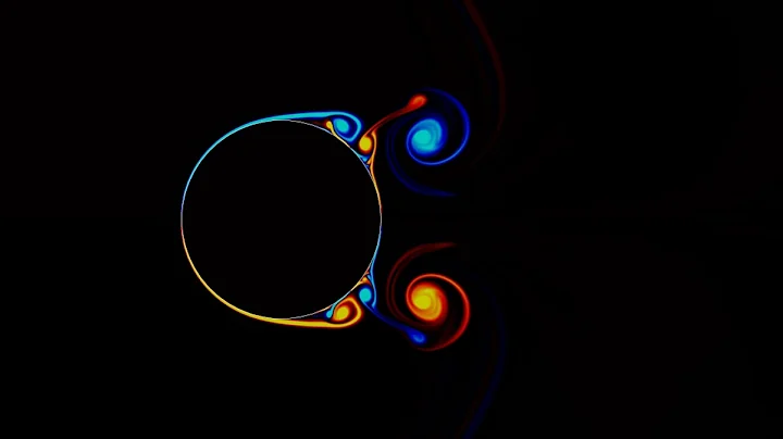 Lattice Boltzmann simulation of flow over 2D circular cylinder at Re=9500