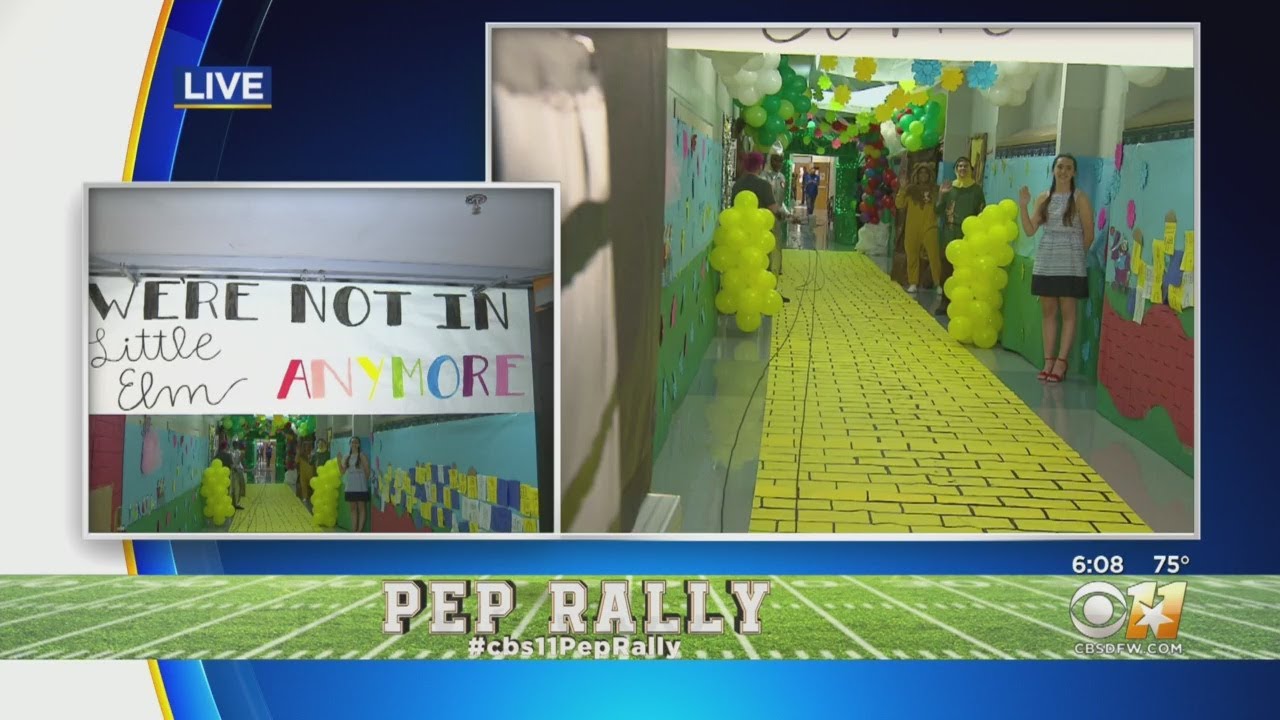 CBS 11 Pep Rally Little Elm High School Senior Hallway YouTube
