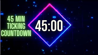 45 minute ticking countdown timer with an animated background.