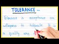 Definition of tolerance | What is tolerance | Short note on tolerance | Tolerance kise kahte hain