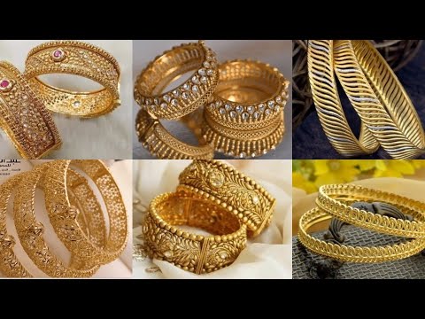 18-Two yellow gold bracelets with geometric designs, 15.… | Drouot.com