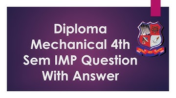 Mechanical 4th Sem IMP Question with answer II  #6THSemDiplomaMechanical​ #GTU