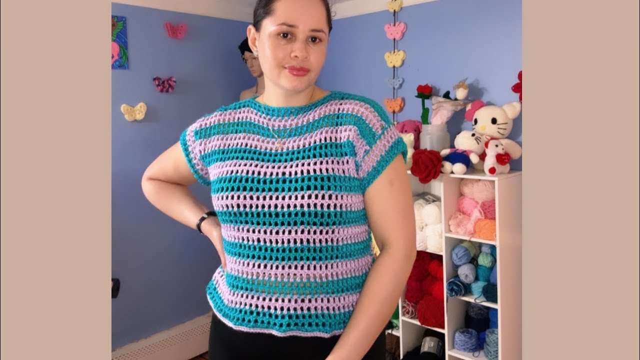La blusa más fácil y rápida que he hecho🧶😍#crochet #tejedoras #tejercrochet