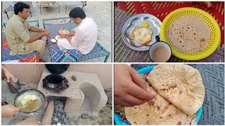 My Morning routine/Village style Breakfast/mere pind di roti