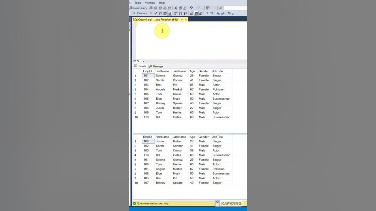 SQL: ORDER BY- Sort result in ascending and descending order