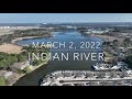 Aerial tour of Indian River at low tide.