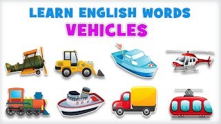 Vehicles Pre School Learn English Words Spelling Video For Kids