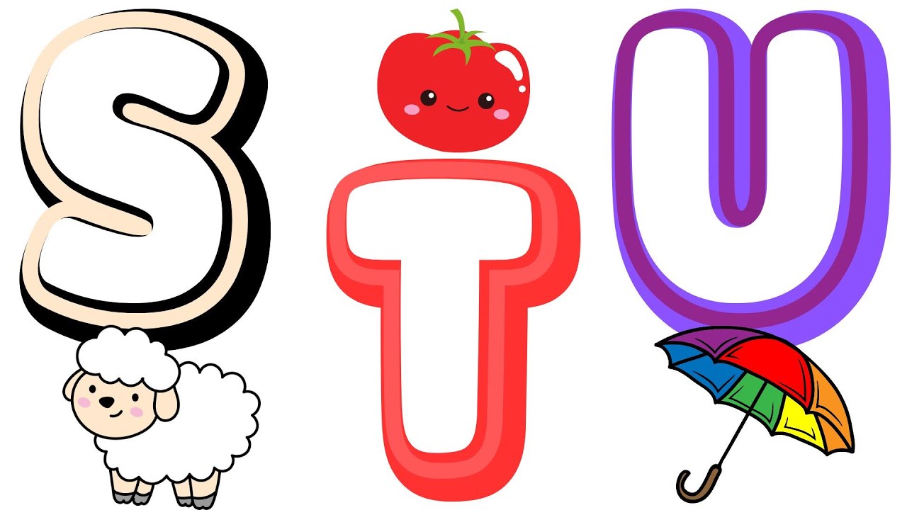 ABC Phonics for Toddlers | Learn Letters S, T & U with Sounds and Word Examples