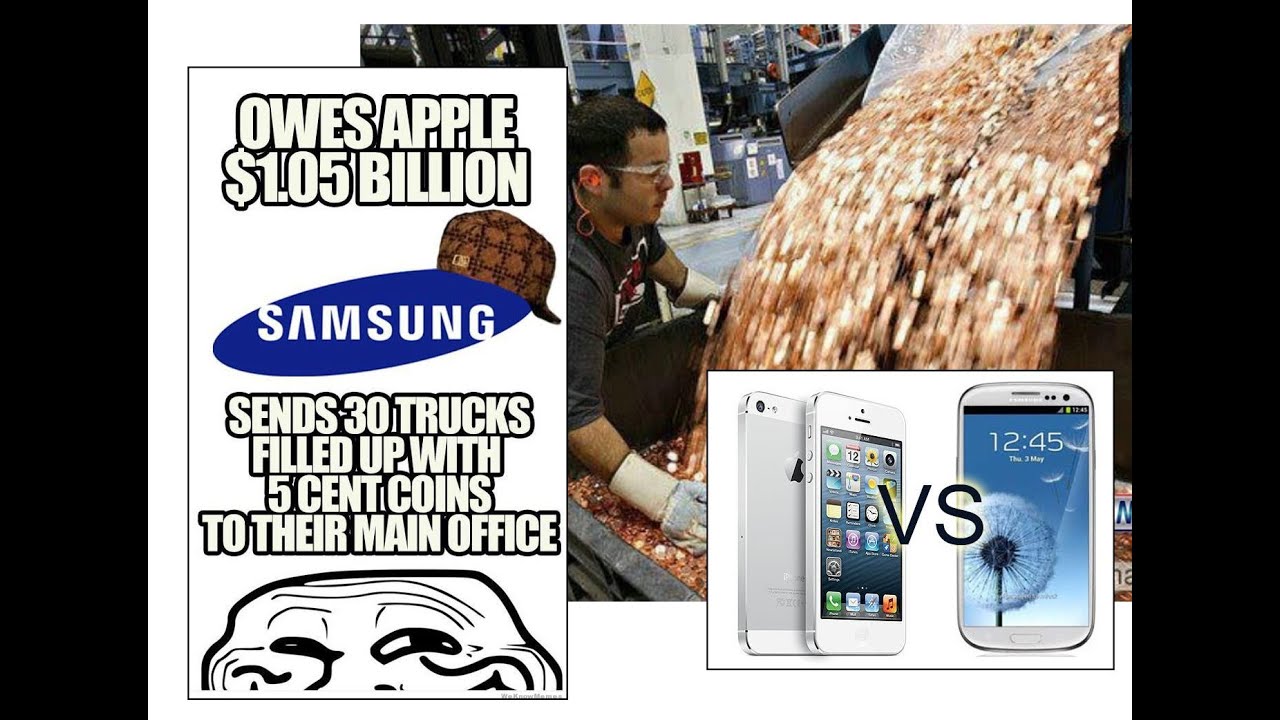 is it true that samsung paid apple in coins