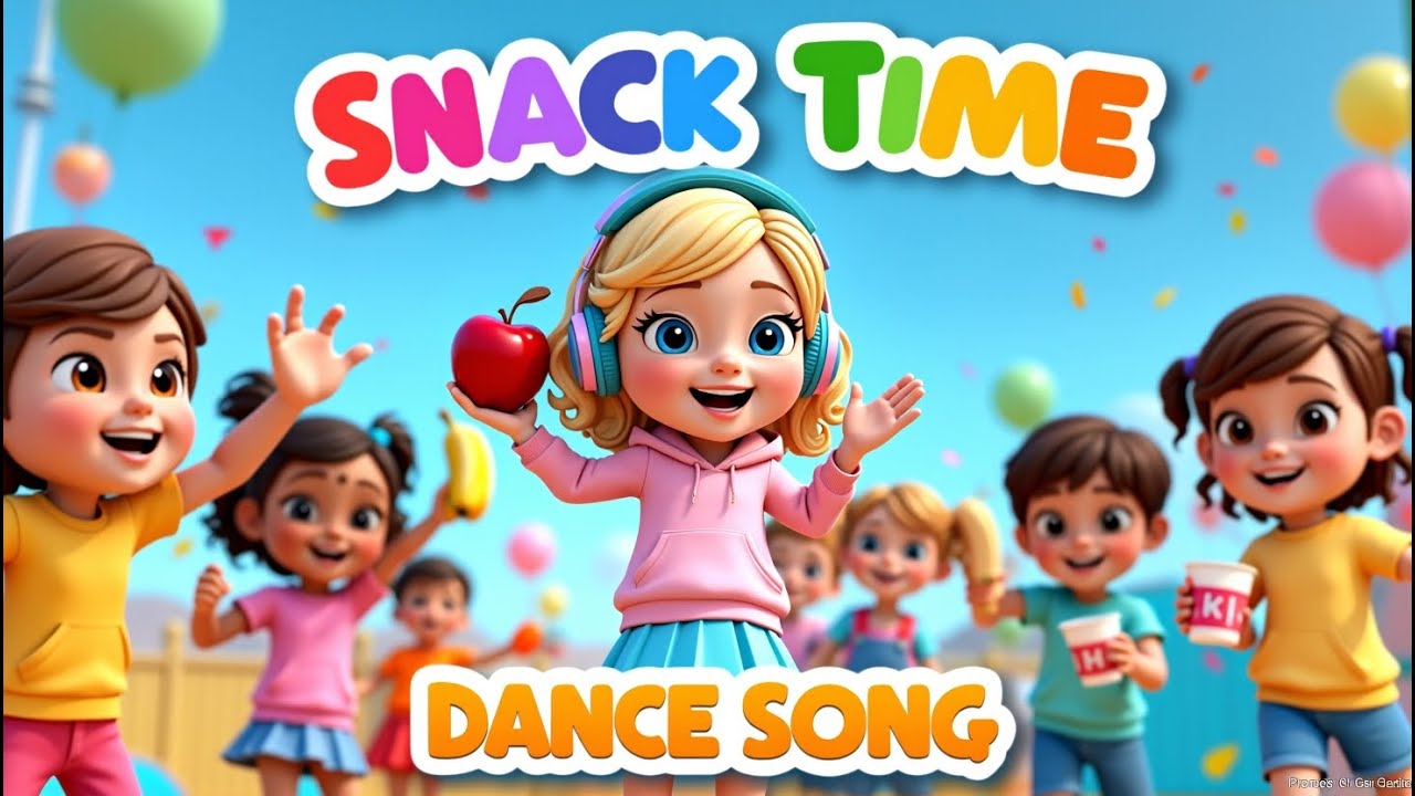 🍎 Snack Time Song for Kids | Healthy Preschool & Kindergarten Dance & Sing-Along 🎶