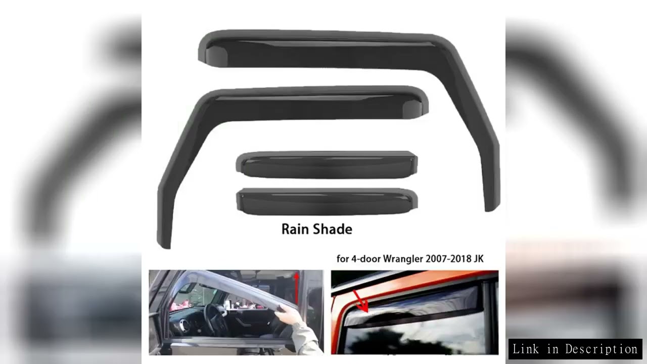 4Pcs Side Window Sun Visor Wind Rain Deflector Exterior Weather Shield Shelters Guard For Jeep Wrang