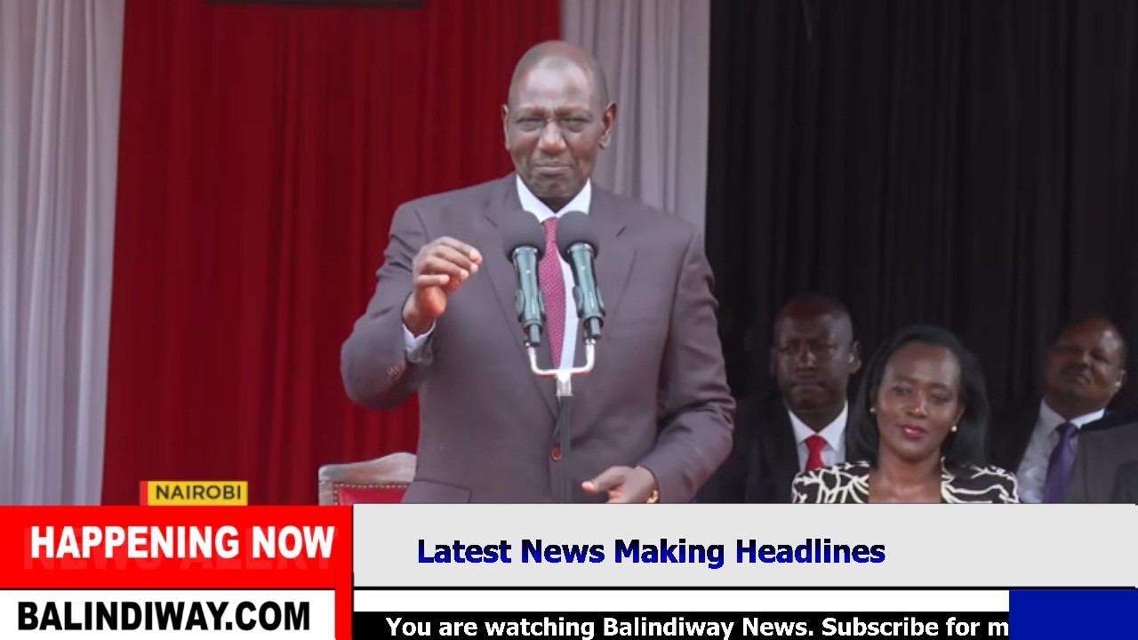 Президент Руто обращается к изданию The Nation Now в Ройсамбу, Найроби, после осмотра доступного ...