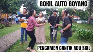 gokil pengamen cantik adu skil goyang..!!!auto heboh bikin ngakak