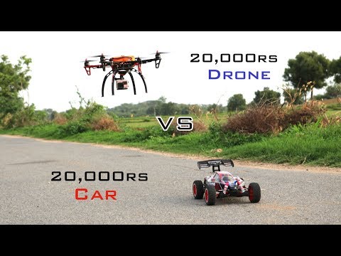 Car VS Drone Race | 80km/hr | Remo Hobby Buggy Scorpio Car | Indian LifeHacker