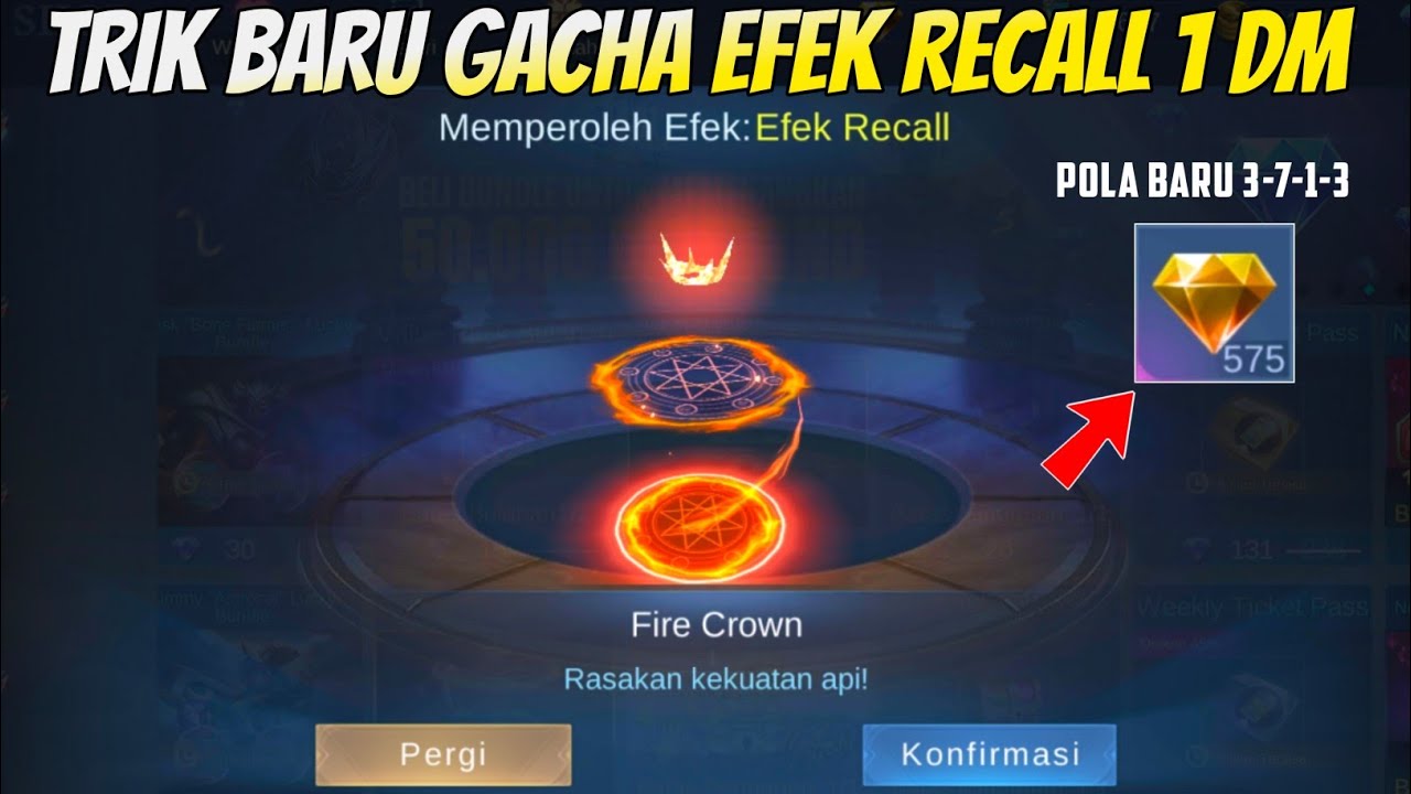 GACHA EFEK RECALL 1 DIAMOND EVENT 11.11 DIAMOND KUNING MOBILE LEGENDS