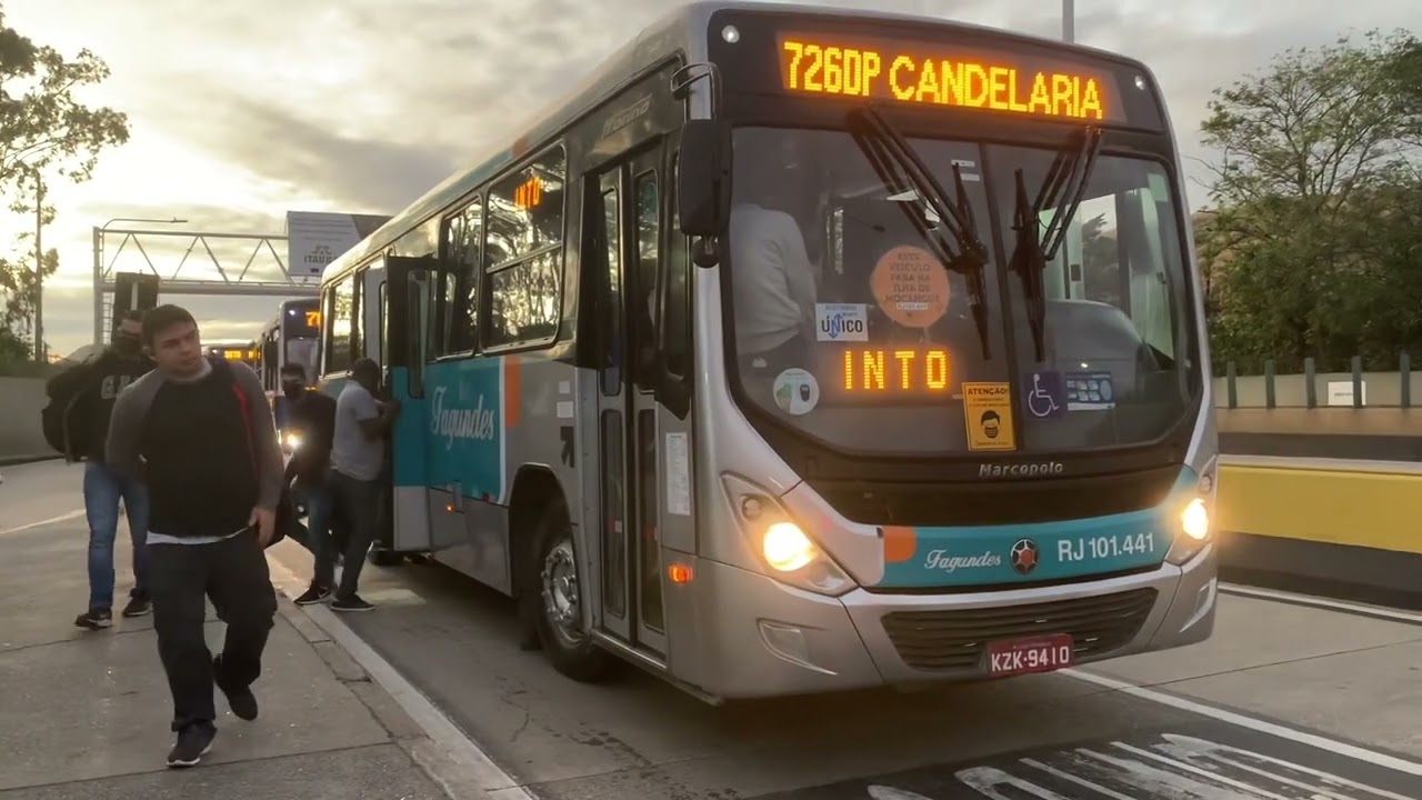Movimentação de ônibus intermunicipais na Ponte Rio-Niterói (Ponto do Mocanguê)