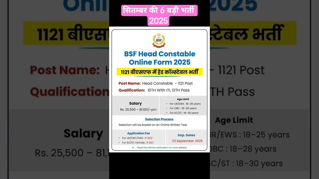 🚨😱6 vaccuncy September month ki 📑.      
