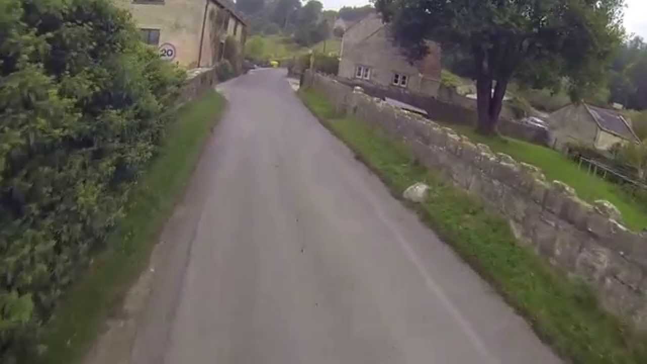 Descent of Brassknocker Hill then the climb up Shaft Road near Bath by bicycle