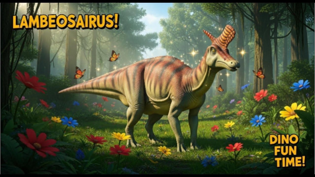 Ламбеозавр 🦕 – крикливый динозавр с трубчатым гребнем!