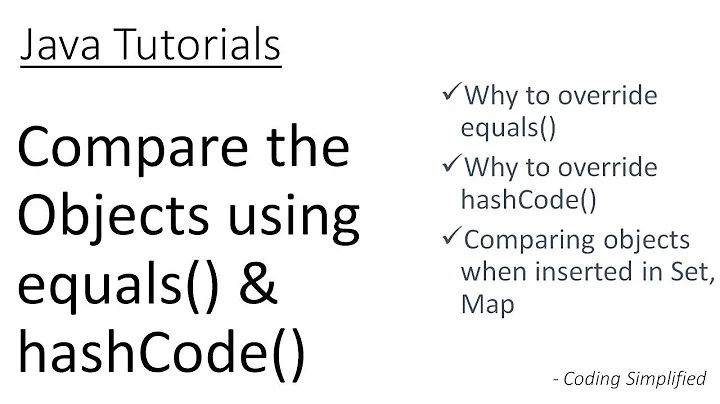 Java - Compare the Objects using equals() & hashCode()