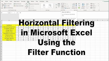 Horizontal Filtering in Microsoft Excel Using the FILTER Function