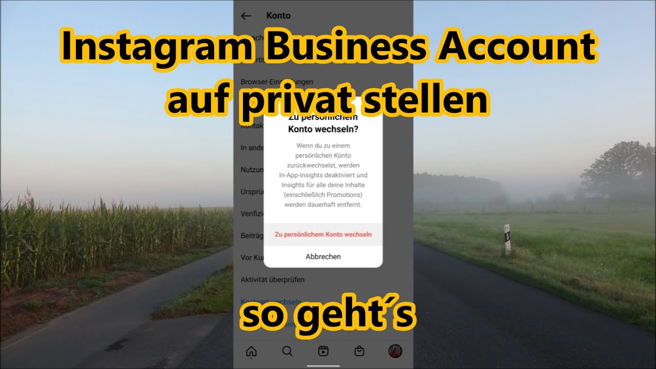 Instagram Business Account auf privat stellen Instagram Business Konto