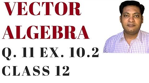 Q 11 EX 10.2 CLASS 12 MATHS NCERT CHAPTER 10 VECTOR ALGEBRA