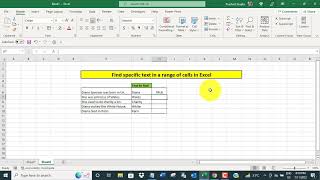 Find specific text in a range of cells in Excel Find specific text in a range of cells in Excel
