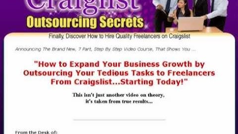 Craigslist Outsourcing Secrets (7 Videos)