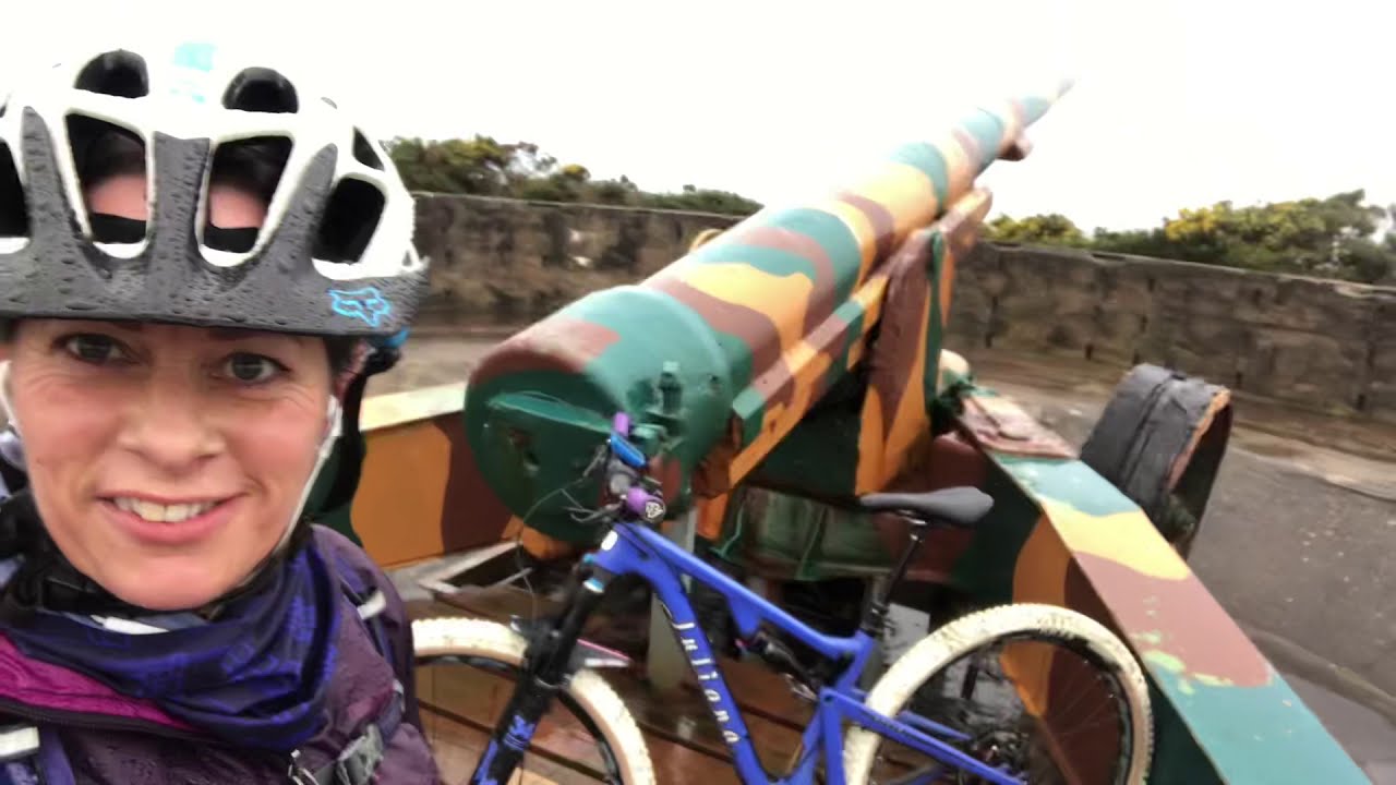 Clare Bunker Hunting and German Guns leftover from the Occupation.  Jersey MTB