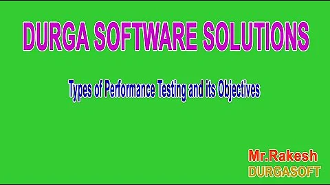 Types of Performance Testing and its Objectives