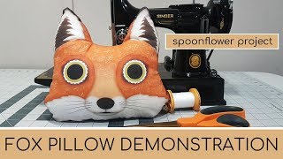 Spoonflower Red Fox Pillow Pals Sewing Project Demonstration #pillowpalsproject