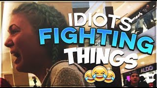 IDIOTS FIGHTING THINGS COMPILATION!!! / INSANE PUBLIC FREAKOUTS 😂😂😂