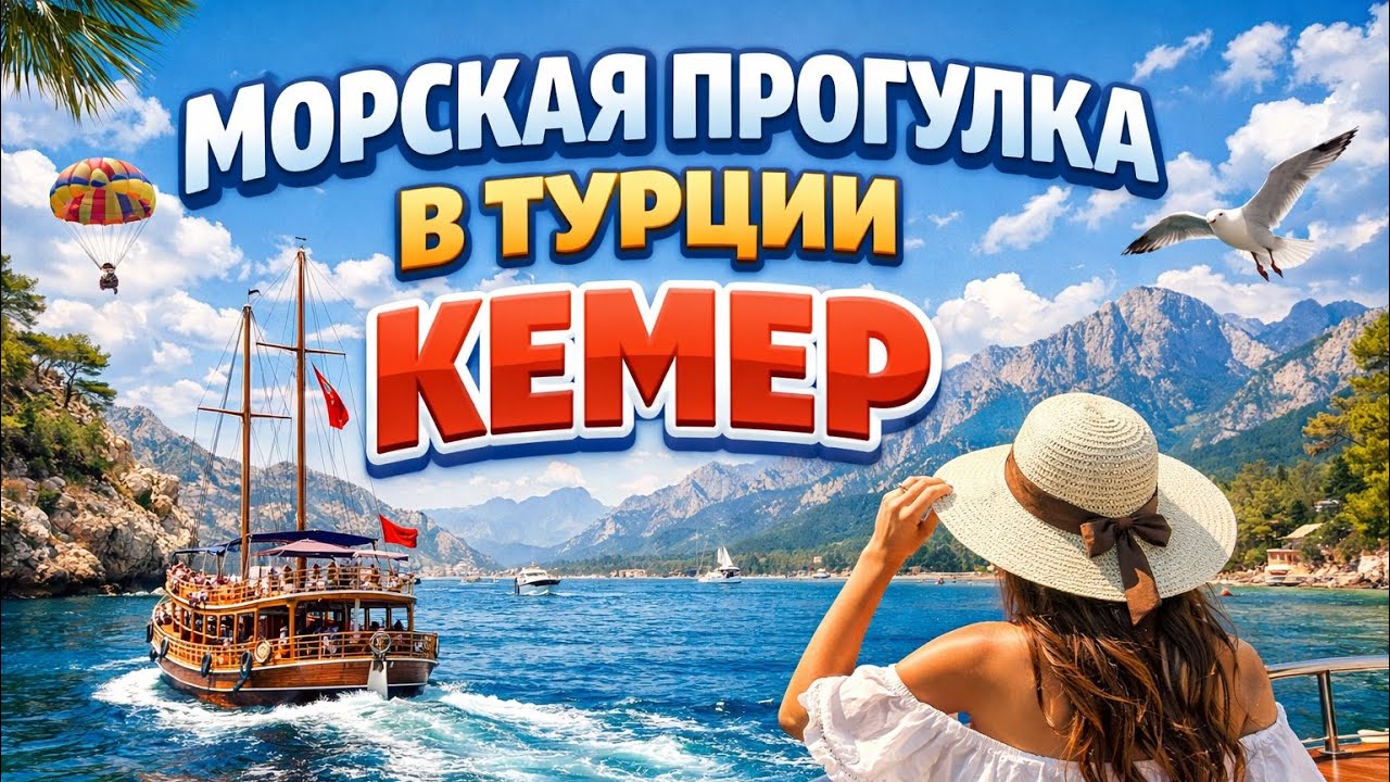  Морская прогулка в Турции 🇹🇷 #Море #Горы #Чайки #Kemer #Turkey #SeaRelax #отпуск #пляж