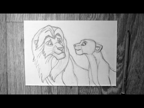 Как нарисовать льва из мультика Король лев. Часть 1