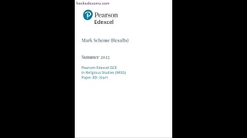 Pearson EDEXCEL A Level Religious Studies Paper 4 2023 Mark Scheme 9rs0 4d Islam