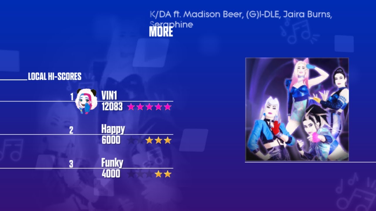 Just Dance 2023 (Wii) - MORE by K/DA ft. Madison Beer, (G)I-DLE, Lexie ...