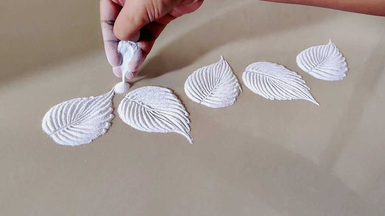 Easy & Unique border rangoli design 