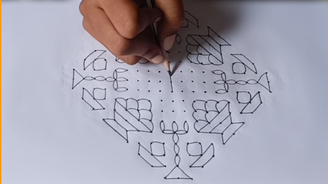 SIMPLE AND EASY RANGOLI WITH  19*3 DOTS||19 PULLI KOLAM||BY MY RANGOLI