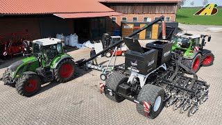 Direktsaat OHNE Bodenbearbeitung no-till farming Traktor Fendt &amp; Agrisam Boss Bauernhof farm tractor