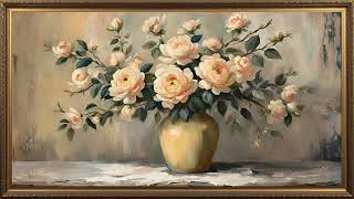 FRAMED TV ART VINTAGE FLOWER SCREENSAVER BACKGROUND SOFT FLORAL PAINTING NO MUSIC WALLPAPER 4K screenshot 4
