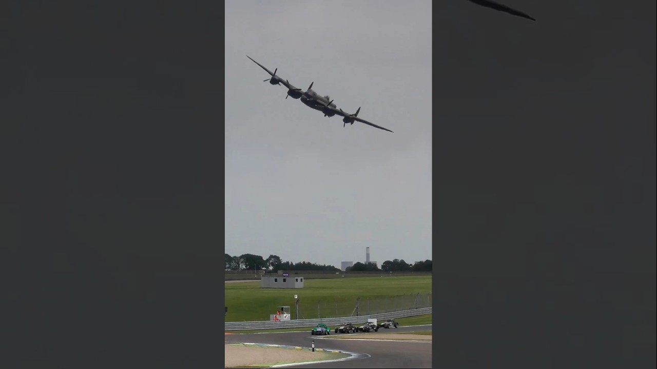 Avro Lancaster flyby at Donington Park!