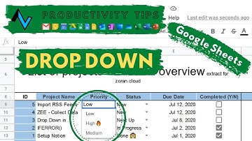 DropDown List, Checkboxes, Data Validation in Google Sheets