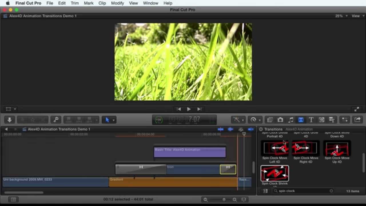 Alex4D Animation Transitions for Final Cut Pro - Before and after