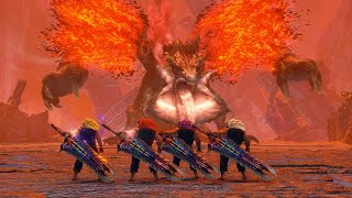 Sunbreak Final Boss vs 4 Akuma Great Swords