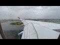 JAL A350-900 JA08XJ take off from rainy fukuoka airport