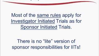 Investigator Initiated Trials: Roles and Responsibilities Trailer
