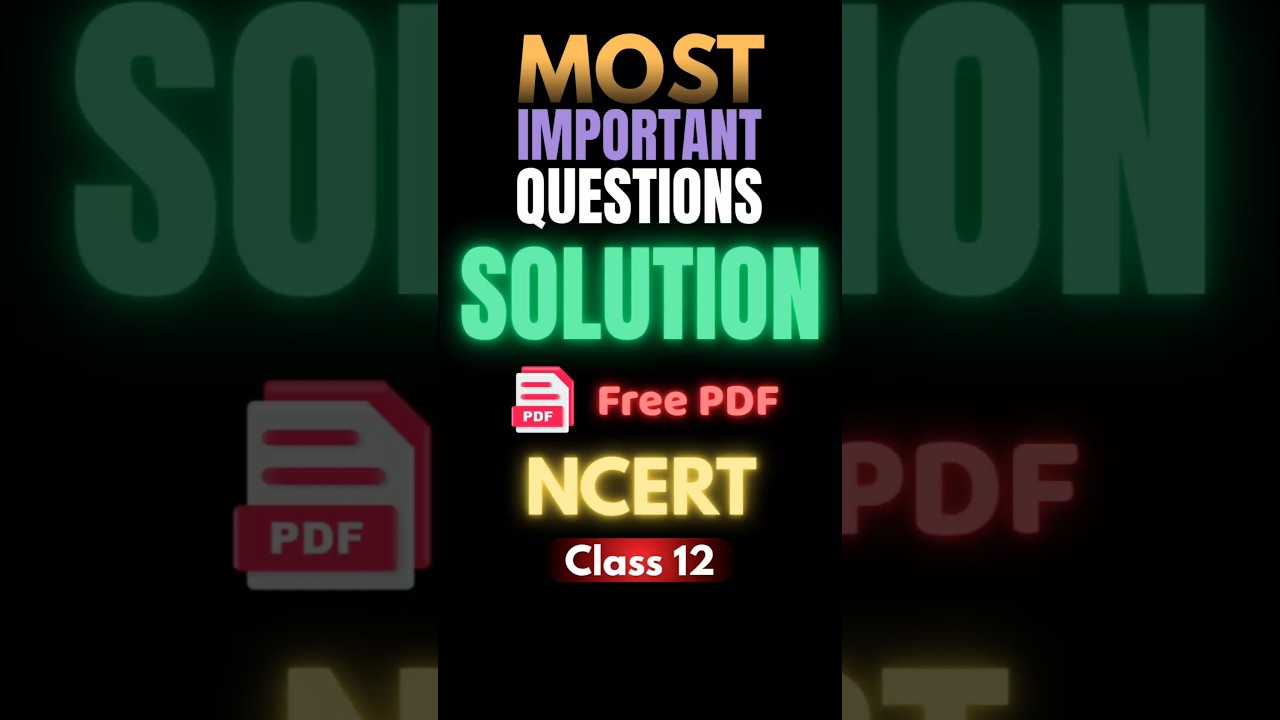 Solution of Most Important Questions 🔥 Class 12 Maths | Free PDF 📝 | CBSE Board Exams 2026